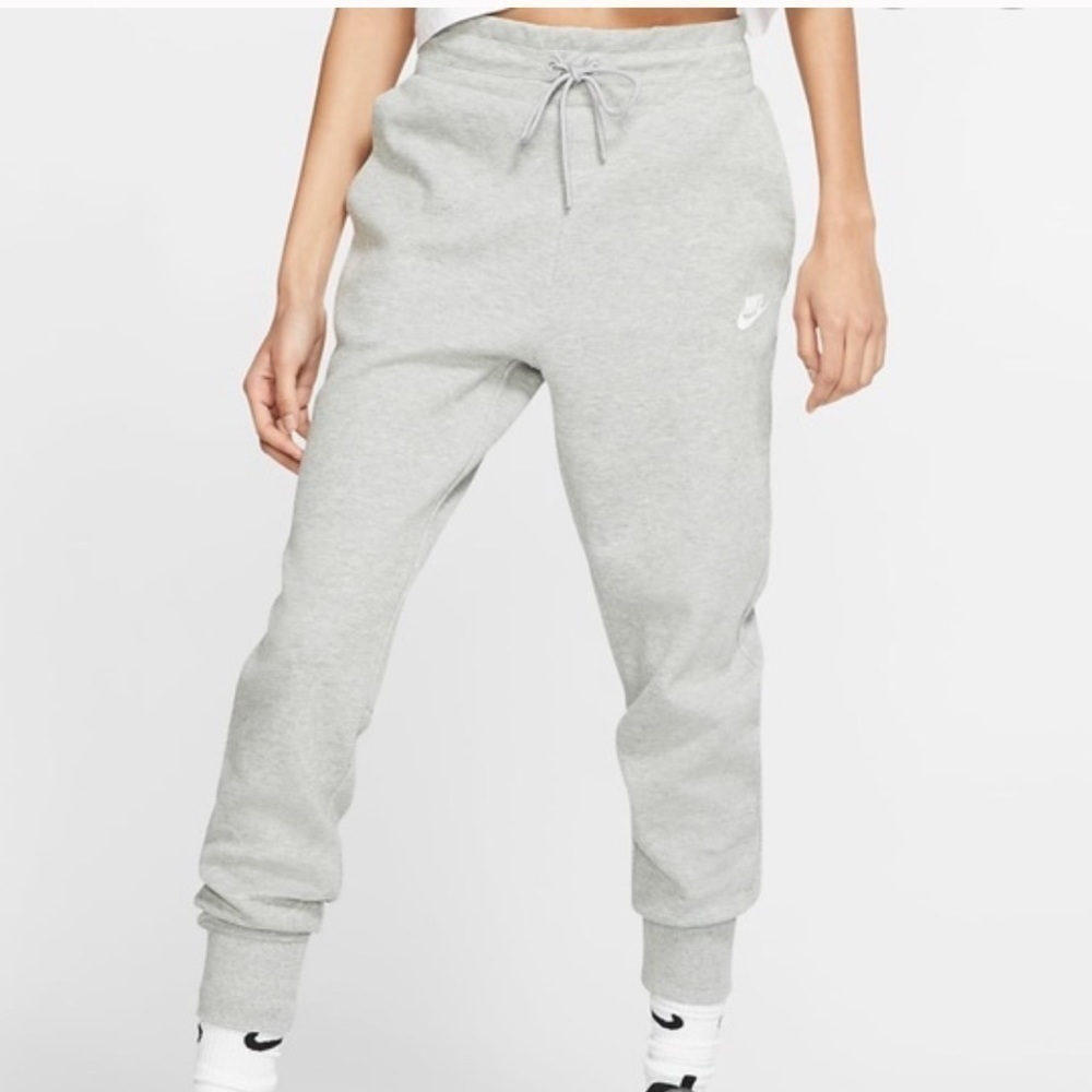 Nike Sportswear Jersey Joggers womens XXL 2XL drawstring swoosh pockets grey